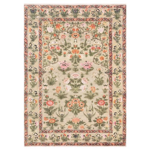 Traditioneller Teppich - MUGHAL - Knots rugs - Blumenmotive / Wolle / Seide