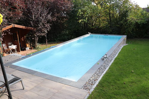 Einteiliges Schwimmbecken - 10.00 x 3.70 x 1.50 - Tilestone Pools one piece tiled pools - maßgefertigt / für Außenbereich / für den Innenraum