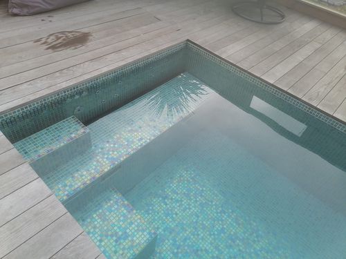 Schwimmbecken für Außenbereich - Tilestone Pools one piece tiled pools - erdverlegt / Beton / Mosaik