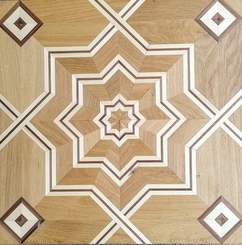 Mehrschichtparkett - MARQUETRY TILE, CUSTOMIZED - SURCO interiors - Eiche / mit Holzeinlage / geölt