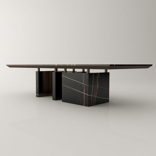 Moderner Esstisch - GUTMAN - Roig - art & design - - Marmor / Gestell aus Stahl / Gestell aus Marmor