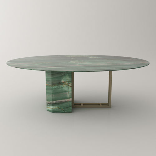 Moderner Esstisch - CORINA - Roig - art & design - - Marmor / Gestell aus lackiertem Stahl / Gestell aus Marmor