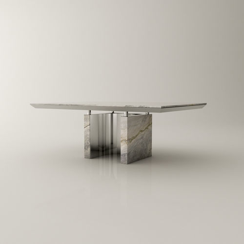 Design-Esstisch - GUTMAN_LUX - Roig - art & design - - Messing / Marmor / Gestell aus Messing
