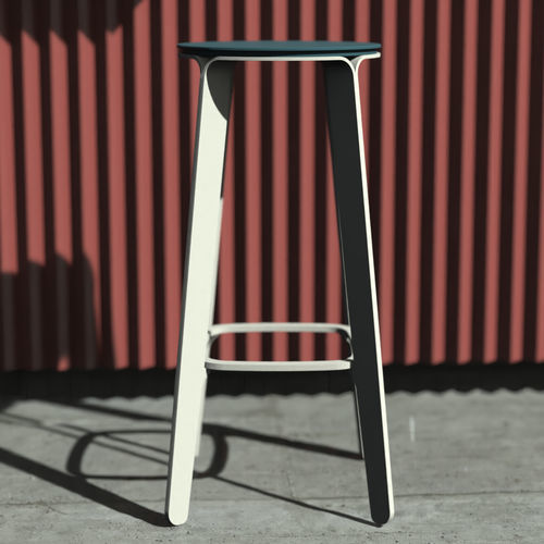 Moderner Barhocker - Peel  - Shift - Aluminium / Gestell aus Aluminium / mit 4 Beinen