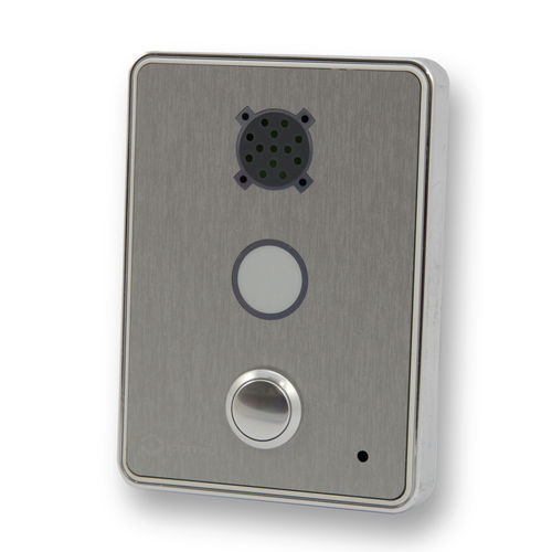 Graue Audio-Türsprechanlage - CROMOCOM - Cemit - für Außenbereich / für den Innenraum / mit 1 Taste