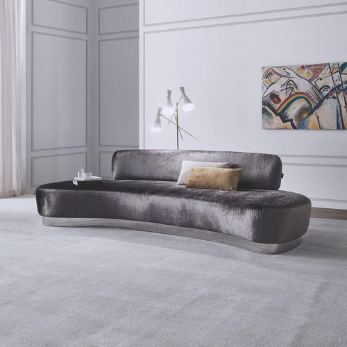 Halbrundes Sofa - GAUDI - MHR - klassisch / Stoff / Gestell aus poliertem Edelstahl