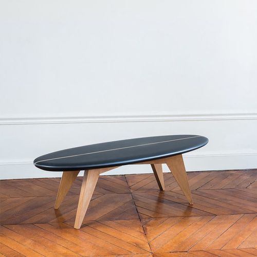 Moderner Couchtisch - BOLGE 47 - SALTY - Buche / Harz / oval
