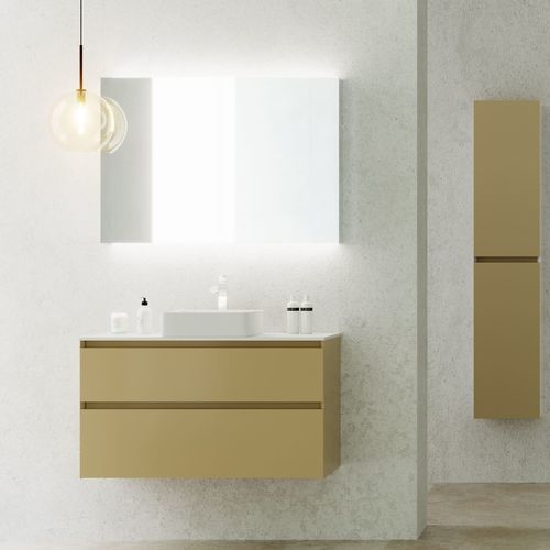 Wandhängender Waschtisch-Unterschrank - LOFT LEFT  - UAB KAME - MDF / Corian® / skandinavisches Design