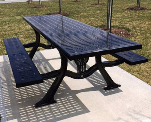 Moderner Picknicktisch - VANTAGE - PARIS Site Furnishings - Outdoor Fitness - Stahl / Aluminiumguss / rechteckig