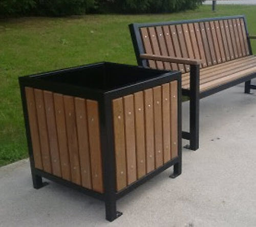 Laubholz-Pflanzkübel - REGENCY - PARIS Site Furnishings - Outdoor Fitness - Stahl / Recyclingkunststoff / rechteckig