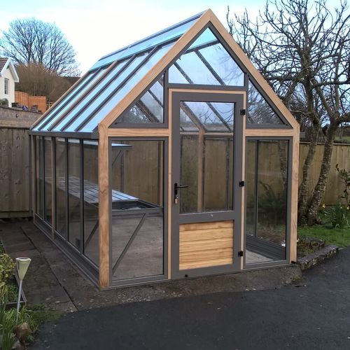 Gewächshaus für Hobbygärten - GLASS TO GROUND - CULTIVAR - einkuppelig / Aluminiumstruktur / Holzstruktur