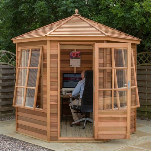 Holz-Gartenhaus - TETBURY PLUS - Alton greenhouses - rote Zeder / Glas / modern
