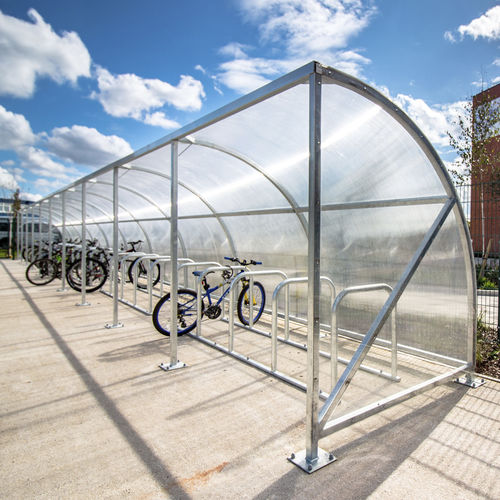 Polycarbonat-Überdachungen-Fahrradunterstand - MCS206 - LANGLEY DESIGN - Stahl / für öffentliche Bereiche / für städtische Bereiche