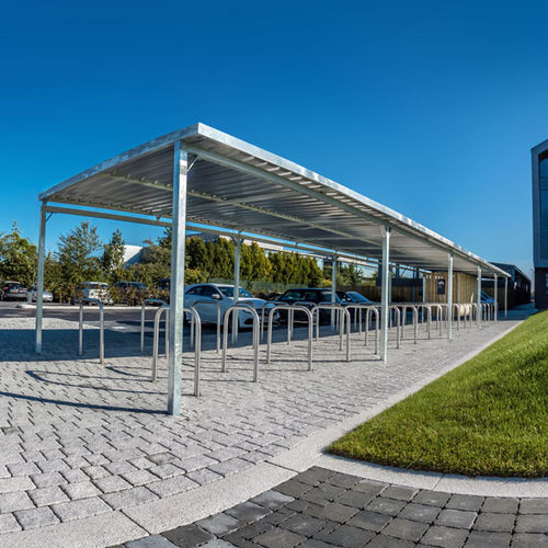 Polycarbonat-Überdachungen-Fahrradunterstand - MCS210 - LANGLEY DESIGN - Stahl / für öffentliche Bereiche / für städtische Bereiche