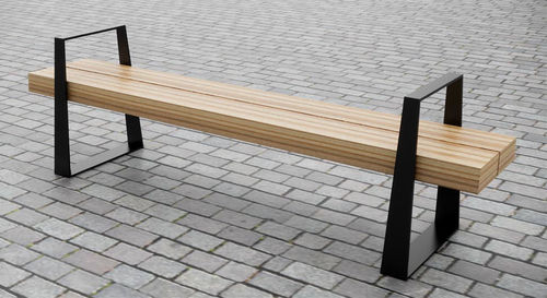 Moderne Bank für den öffentlichen Raum - THE ARM FOLD - CHRIS NANGLE - Eiche / Laubholz / Iroko