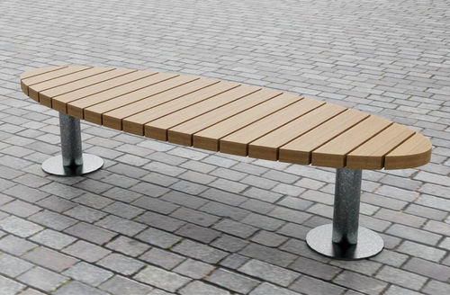 Moderne Bank für den öffentlichen Raum - THE SKATE - CHRIS NANGLE - Eiche / Laubholz / Iroko