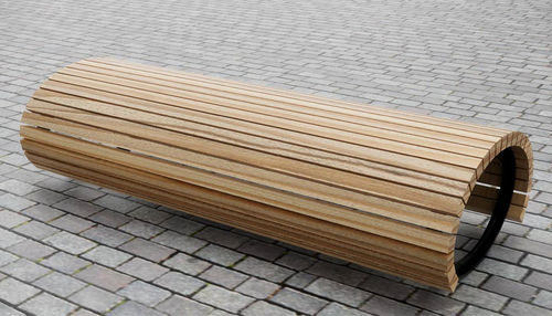 Moderne Bank für den öffentlichen Raum - THE HOOP - CHRIS NANGLE - Eiche / Iroko / Lärche