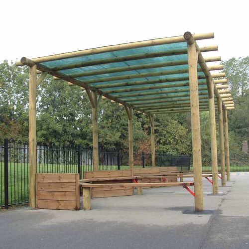 Selbsttragende Pergola - SETTER PLAY - Holz / Holzdach / Polycarbonat-Überdachungen