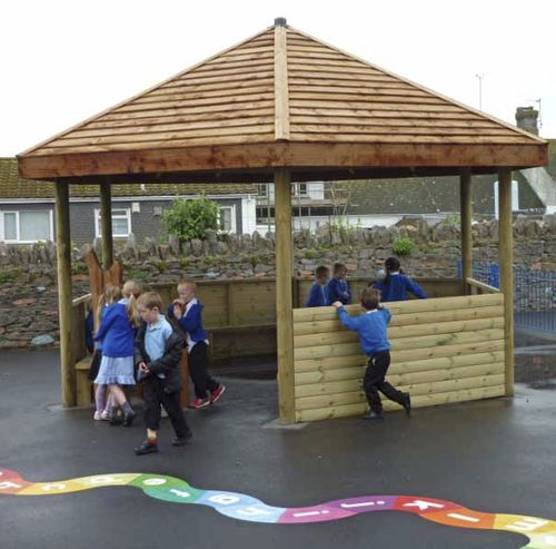 Holzpavillon - SETTER PLAY - Holzdach / für öffentliche Bereiche / für Spielplätze