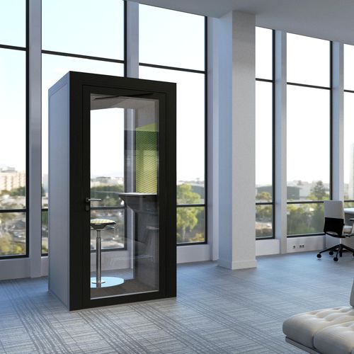 POD-Büro / Akustik - LITTLE BOX - Mecanalu - modulierbar / mit integrierter LED-Beleuchtung / Aluminium