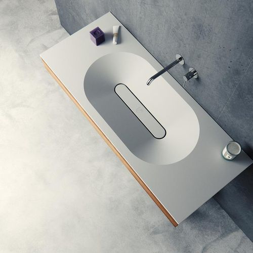 Wand-Waschbecken - BENITIER-02 - Le Projet - Mineralwerkstoff / rechteckig / modern