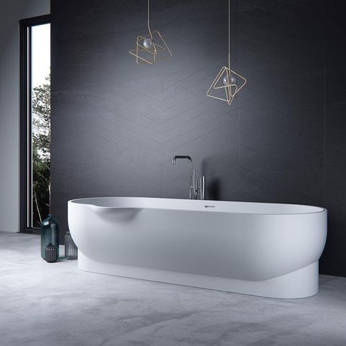 Ovale Badewanne - EROSION BT01 - Le Projet - freistehend / Mineralwerkstoff / weiß