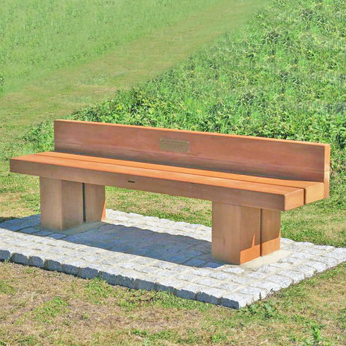 Moderne Bank für den öffentlichen Raum - TYPE 3 - Woodscape. - Holz / mit Rückenlehne / FSC-zertifiziert