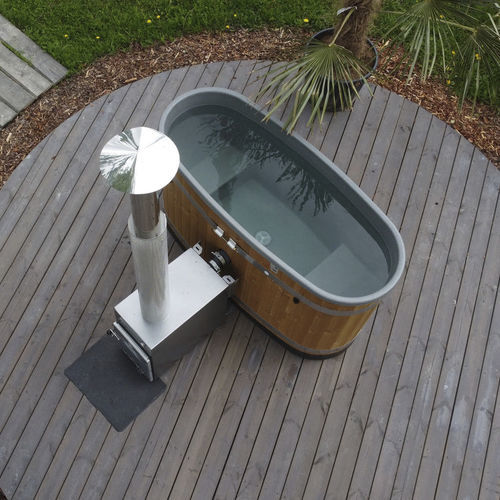 Whirlpool zum Aufstellen - SINDRI - Almost Heaven Saunas - oval / Zweisitzer / Holz