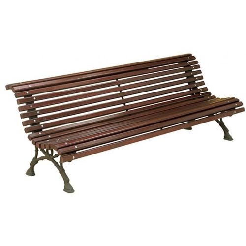 Klassische Bank für den öffentlichen Raum - 5004 - SIGUERTA, S.L. - Holz / Schmiedeeisen / mit Rückenlehne