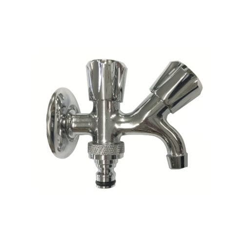 Wasserhahn für Trinkbrunnen - TWIN K - MORELLI S.A.S. - wandmontiert / verchromter Messing / für Garten