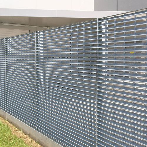 Lamellenzaun - DELTAFOIL  - LANG AND FULTON - für öffentliche Bereiche / für Industrieanwendungen / galvanisiertem Stahl