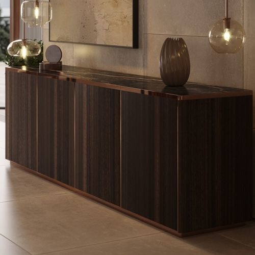 Modernes Sideboard - EMPIRE - Praddy Unipessoal lda - Metall / Edelstahl / Holzfurnier
