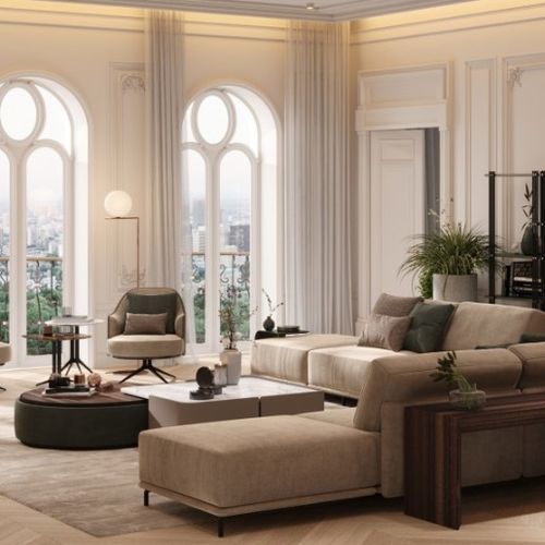 Modernes Sofa - ELYSIAN - Praddy Unipessoal lda - für Wohnzimmer / Stoff / Holz