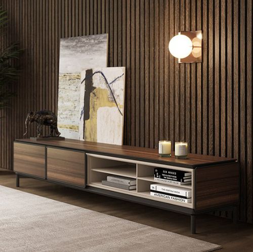 Moderner TV-Ständer - BARBICAN - Praddy Unipessoal lda - schwenkbar / mit Halterung für DVD-Player / Metall