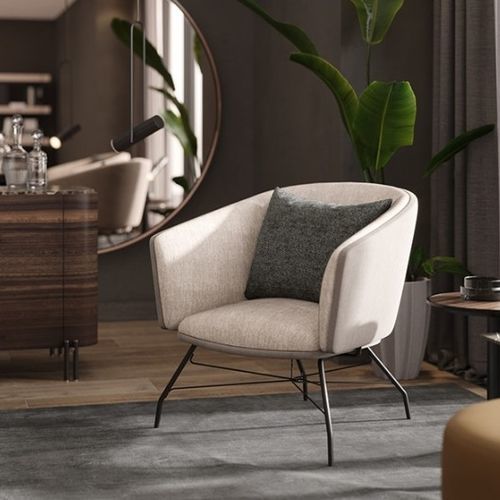 Moderner Sessel - ORCHARD - Praddy Unipessoal lda - Samt / Buche / mit abnehmbarem Kissen