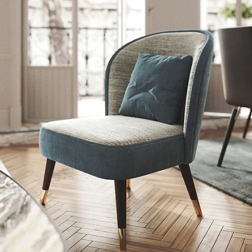 Design-Sessel - ABBEY - Praddy Unipessoal lda - Stoff / Edelstahl / Massivholz