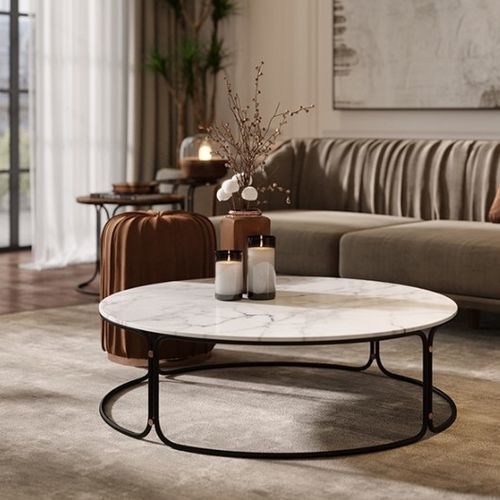 Moderner Couchtisch - II - Praddy Unipessoal lda - Metall / Bambus / Marmor