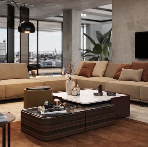 Moderner Couchtisch - ARIZONA I - Praddy Unipessoal lda - Holz / Gestell aus Holz / rechteckig