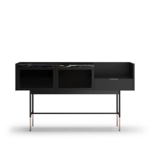 Modernes Sideboard - BATON - Praddy Unipessoal lda - Edelstahl / mit Regal / mit Schubladen
