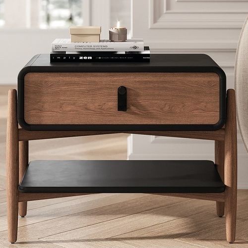 Moderner Nachttisch - SOPRANO I - Praddy Unipessoal lda - Holz / Leder / Gestell aus Holz