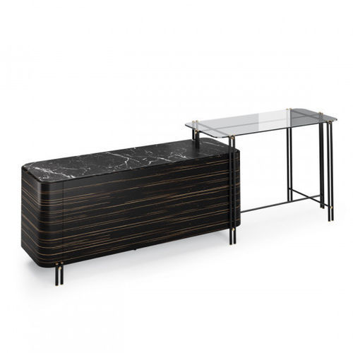 Moderner Tisch - NT042 - Praddy Unipessoal lda - Holz / Glas / Gestell aus Metall