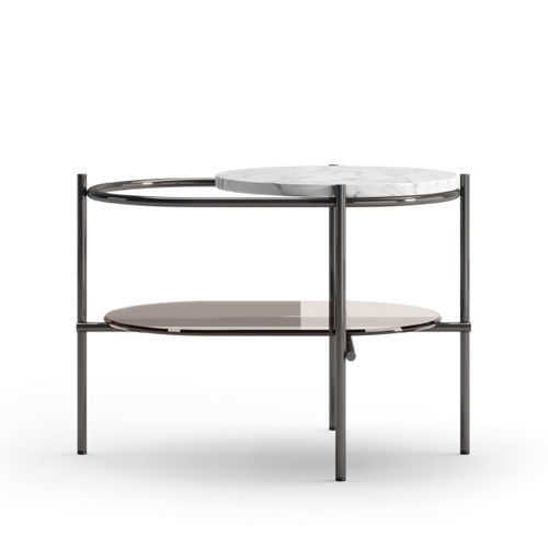 Moderner Beistelltisch - CELLO II - Praddy Unipessoal lda - Bronze / Edelstahl / Marmor