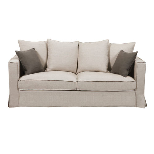 Bettsofa - NOMADE - MOULINS - modern / Leinen / mit abnehmbarem Bezug