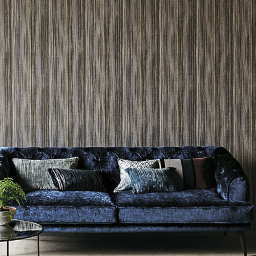 Möbelstoff - MUSA : PETROL BLUE - BLACK EDITION - einfarbig / Polyester / Baumwolle