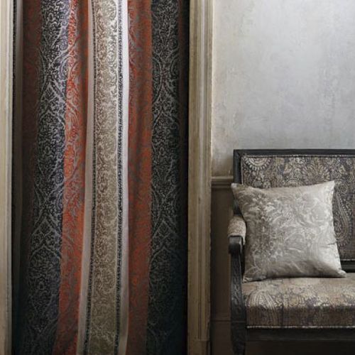 Vorhangstoff - ASTRATTO : PASHA - BLACK EDITION - Streifenmuster / Baumwolle / Viskose