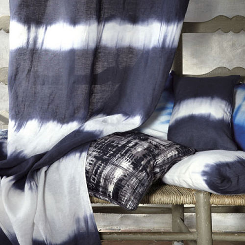 Möbelstoff - ORCHIS : SHIBORI  - BLACK EDITION - für Vorhänge / Streifenmuster / Leinen