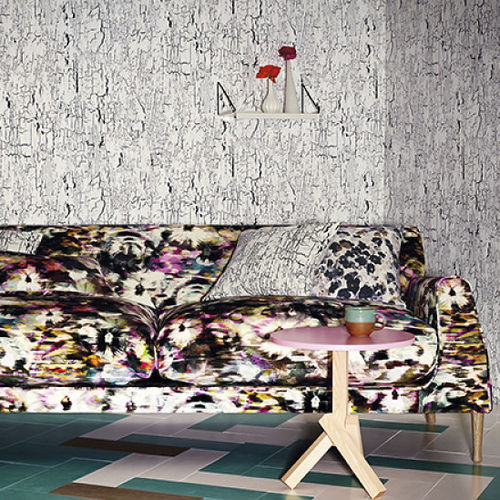 Möbelstoff - KANSAI : KANSAI VELVET - BLACK EDITION - Motiv / Polyester / Baumwolle