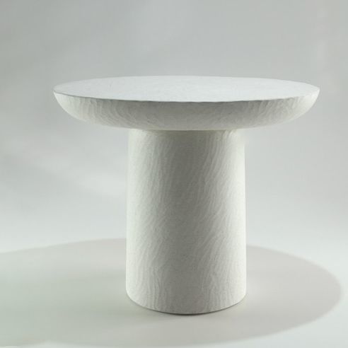 Moderner Beistelltisch - BLOOM SCULPTED - ALENTES - Kunststein / Gestell aus rekonstruiertem Stein / oval