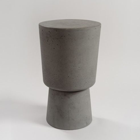 Moderner Beistelltisch - PLINTH SOLID - ALENTES - Kunststein / Gestell aus rekonstruiertem Stein / rund