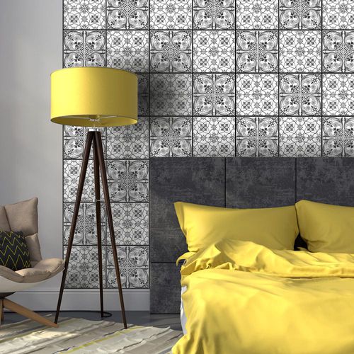 Moderne Tapete - ORNAMENT - WALL DESIGNERS - Motiv / Fliesenoptik / schwarz